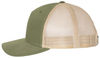 An image of a Custom Richardson Five Panel Trucker in Army Olive Green/Tan!
