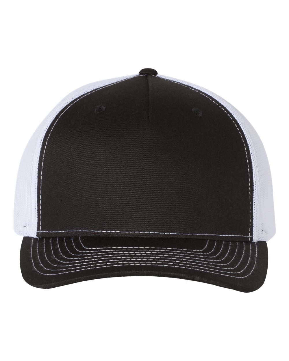 Richardson Five Panel Trucker in Black/White