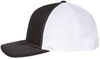An image of a Custom Richardson Five Panel Trucker in Black/White!