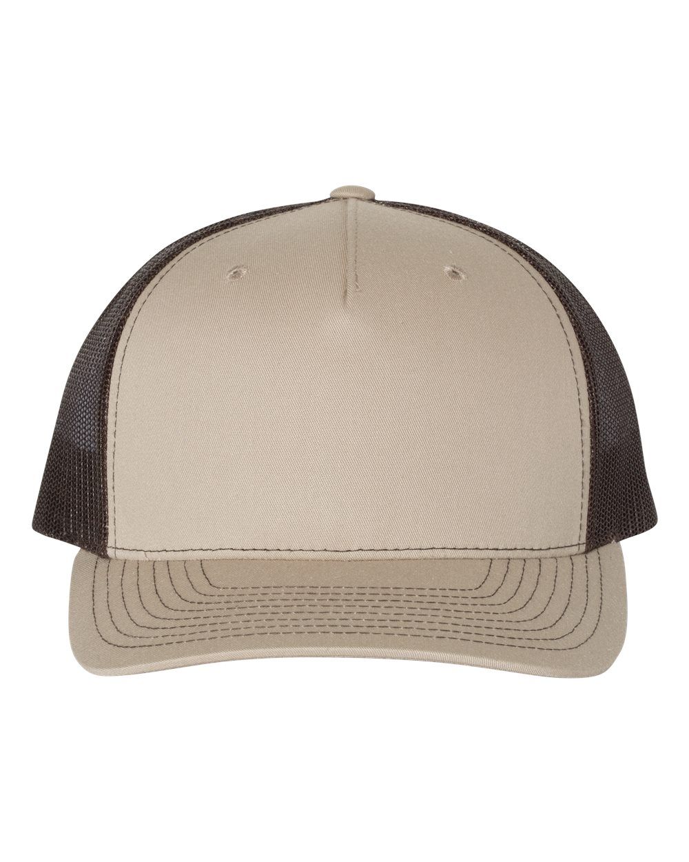Richardson Five Panel Trucker in Khaki/Coffee