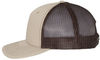 An image of a Custom Richardson Five Panel Trucker in Khaki/Coffee!