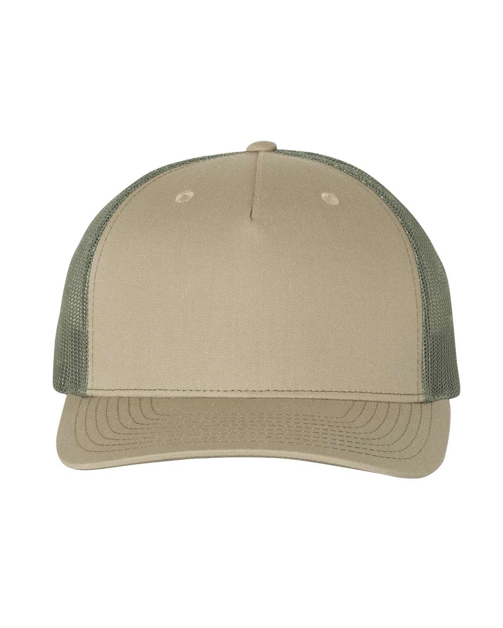 Richardson Five Panel Trucker in Pale Khaki/Loden Green