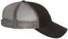 An image of a Custom Richardson Garment Washed Trucker Cap in Black/Charcoal!