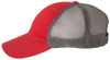 An image of a Custom Richardson Garment Washed Trucker Cap in Red/Charcoal!