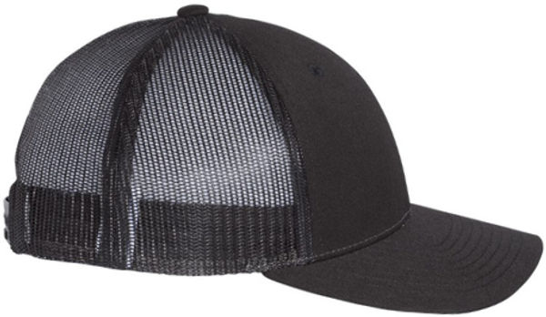 An image of a Custom Richardson Low Pro Trucker Cap in Black!