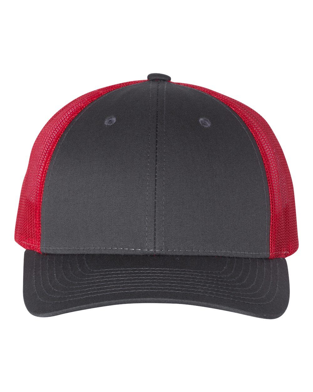 Richardson Low Pro Trucker Cap in Charcoal/Red