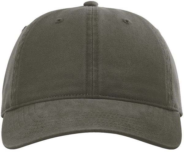 An image of a Custom Richardson Peach Twill Dad Hat in Army Green!