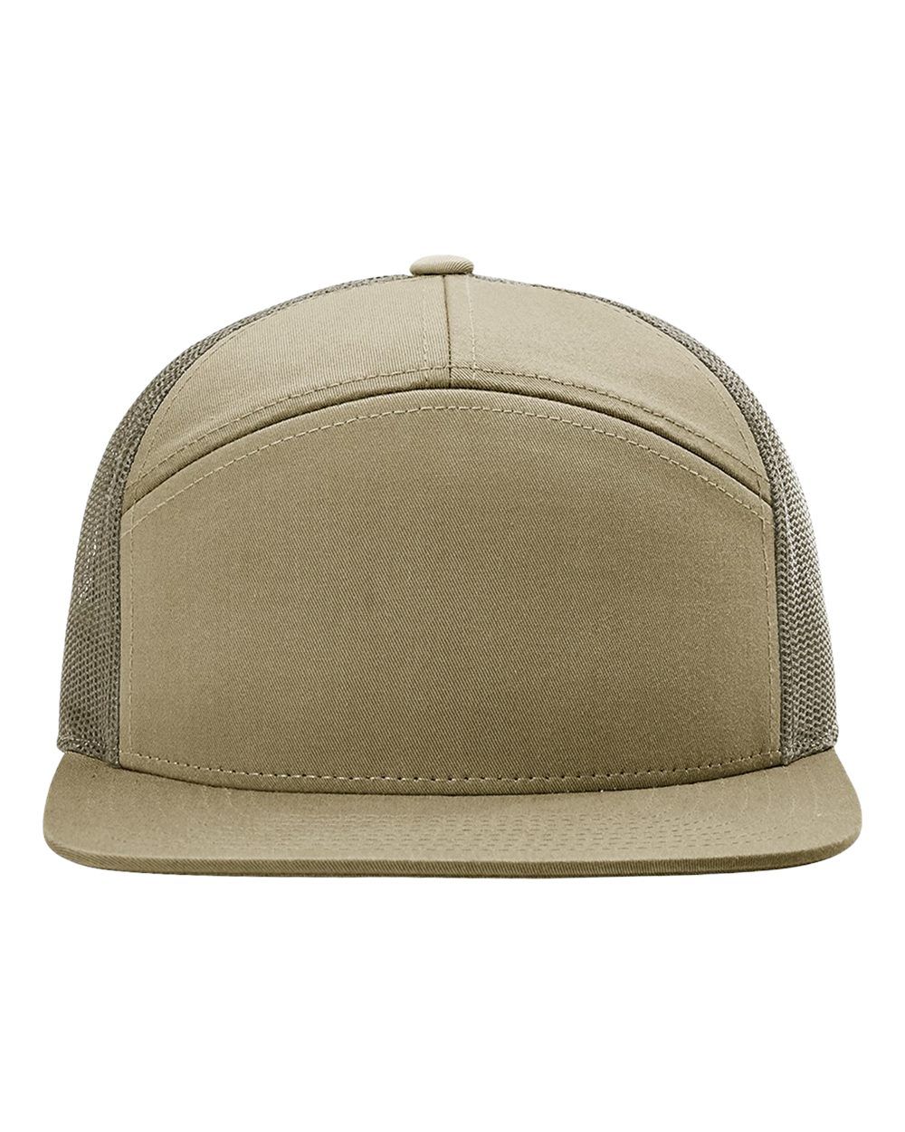 Richardson Seven Panel Trucker Cap in Pale Khaki/Loden