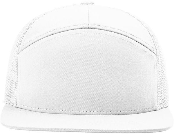 An image of a Custom Richardson Seven Panel Trucker Cap in White!