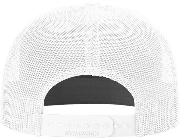 An image of a Custom Richardson Seven Panel Trucker Cap in White!
