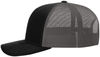 An image of a Custom Richardson Snapback Trucker Cap in Black/Charcoal!