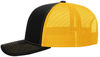 An image of a Custom Richardson Snapback Trucker Cap in Black/Gold!