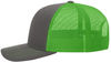 An image of a Custom Richardson Snapback Trucker Cap in Charcoal/Neon Green!