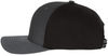 An image of a Custom Richardson Twill Back Trucker Cap in Charcoal/Black!