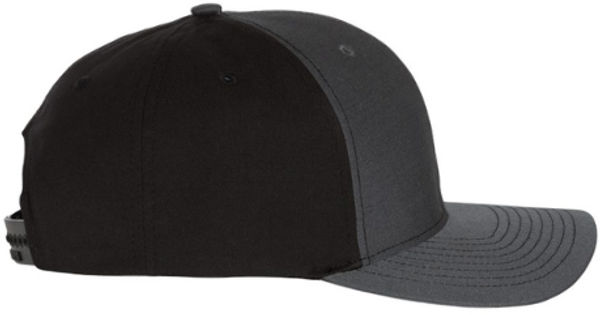 An image of a Custom Richardson Twill Back Trucker Cap in Charcoal/Black!