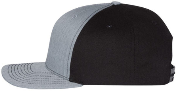 An image of a Custom Richardson Twill Back Trucker Cap in Heather Grey/ Black!