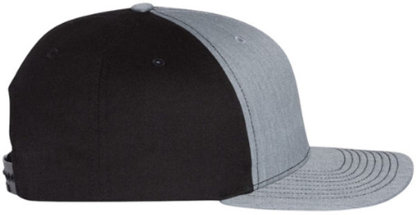 An image of a Custom Richardson Twill Back Trucker Cap in Heather Grey/ Black!