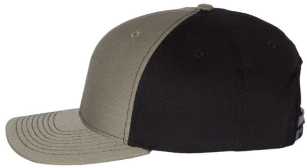 An image of a Custom Richardson Twill Back Trucker Cap in Loden/ Black!