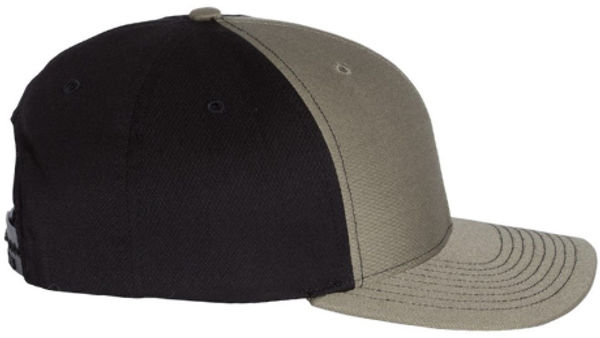 An image of a Custom Richardson Twill Back Trucker Cap in Loden/ Black!
