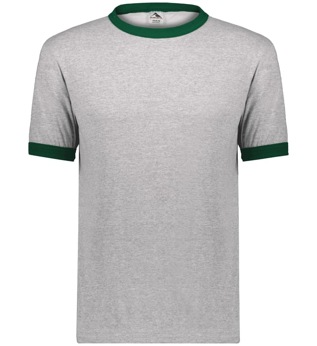 Augusta Sportswear Ringer T Shirt in Athletic Heather/Dark Green