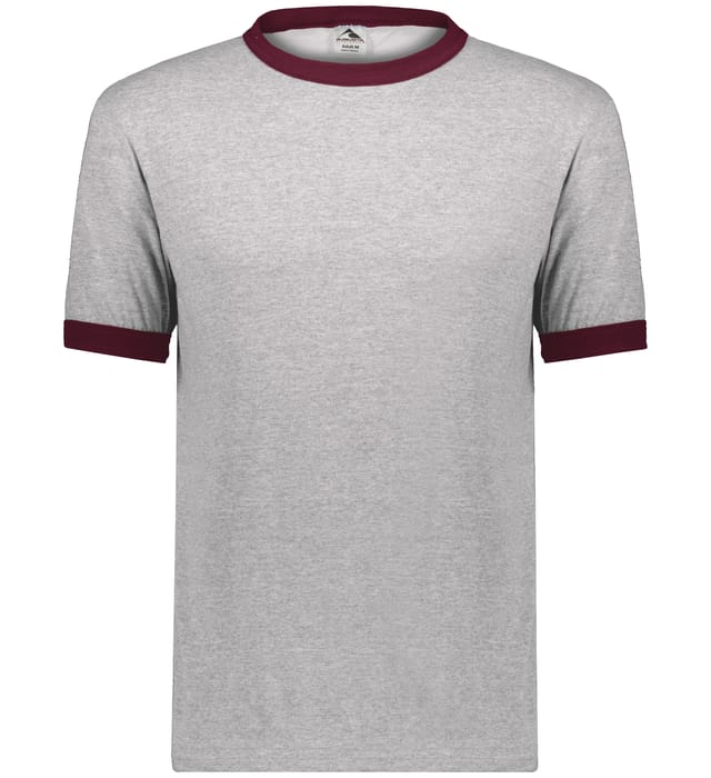 Augusta Sportswear Ringer T Shirt in Athletic Heather/Maroon