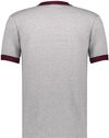 An image of a Custom Augusta Sportswear Ringer T Shirt in Athletic Heather/Maroon!