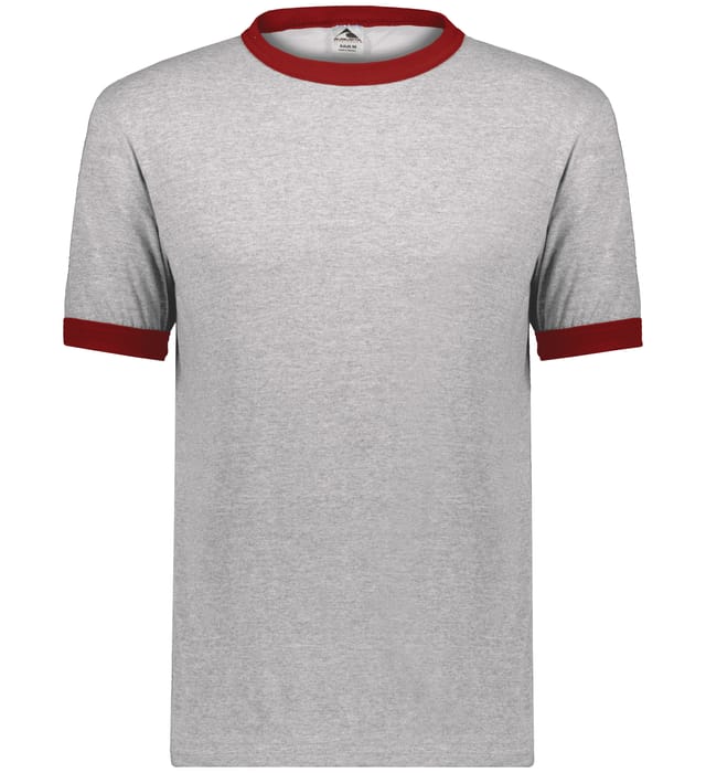 Augusta Sportswear Ringer T Shirt in Athletic Heather/Red