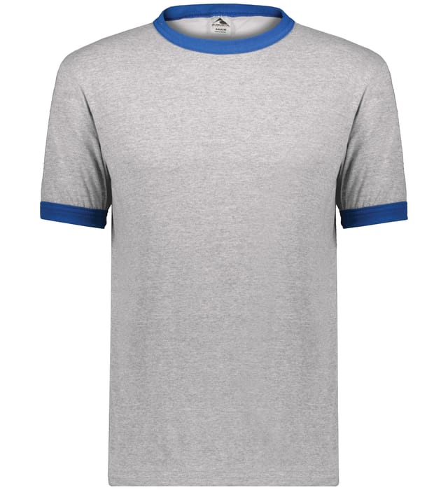 Augusta Sportswear Ringer T Shirt in Athletic Heather/Royal