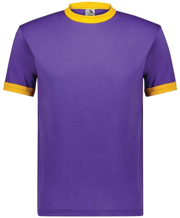 An image of a Custom Augusta Sportswear Ringer T Shirt in Purple/Gold!