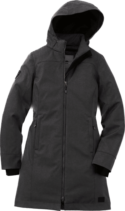 Am image of a Custom Roots73 Womens Northlake Insulated Softshell Jacket in Black!