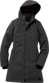 Am image of a Custom Roots73 Womens Northlake Insulated Softshell Jacket in Black!