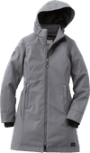 Am image of a Custom Roots73 Womens Northlake Insulated Softshell Jacket in Charcoal!