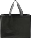 Am image of a Custom RPET Laminated Matte Shopper Tote in Black/Grey!
