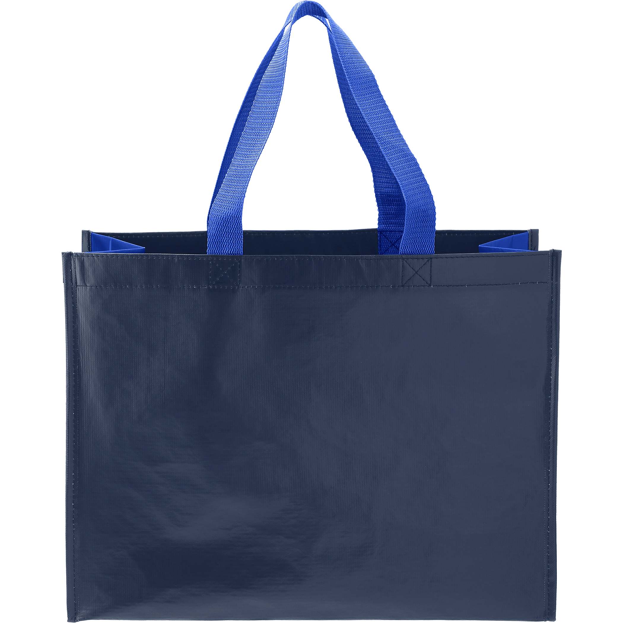 RPET Laminated Matte Shopper Tote in Royal/Navy