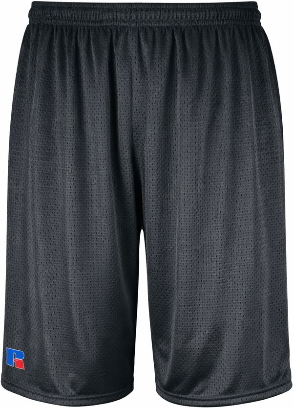 An image of a Custom Russell Athletics Youth Dri Power Mesh Shorts in Black!