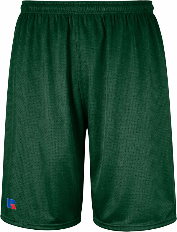 An image of a Custom Russell Athletics Youth Dri Power Mesh Shorts in Dark Green!