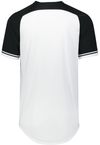 An image of a Custom Russell Athletic Classic V Neck Jersey in White/Black/White!