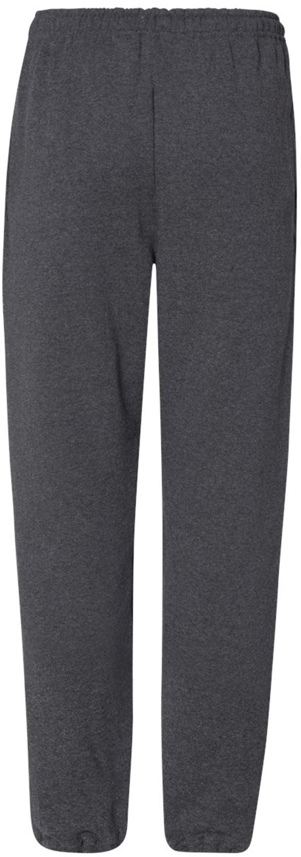 Am image of a Custom Russell Athletic DriPower Closed Bottom Sweatpants with Pockets in Black Heather!