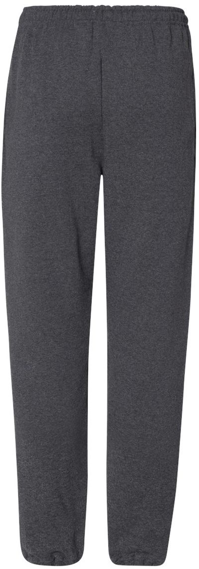 Am image of a Custom Russell Athletic DriPower Closed Bottom Sweatpants with Pockets in Black Heather!