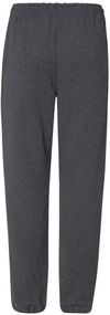 Am image of a Custom Russell Athletic DriPower Closed Bottom Sweatpants with Pockets in Black Heather!