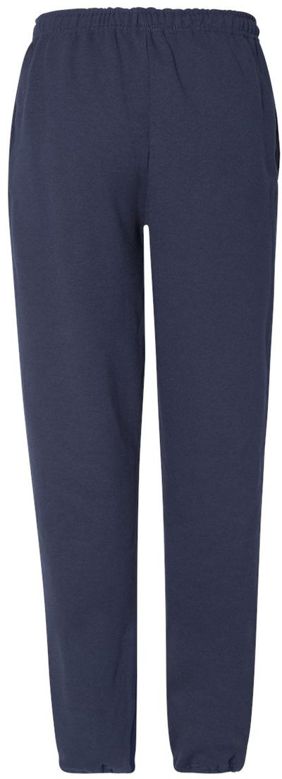 Am image of a Custom Russell Athletic DriPower Closed Bottom Sweatpants with Pockets in Navy!