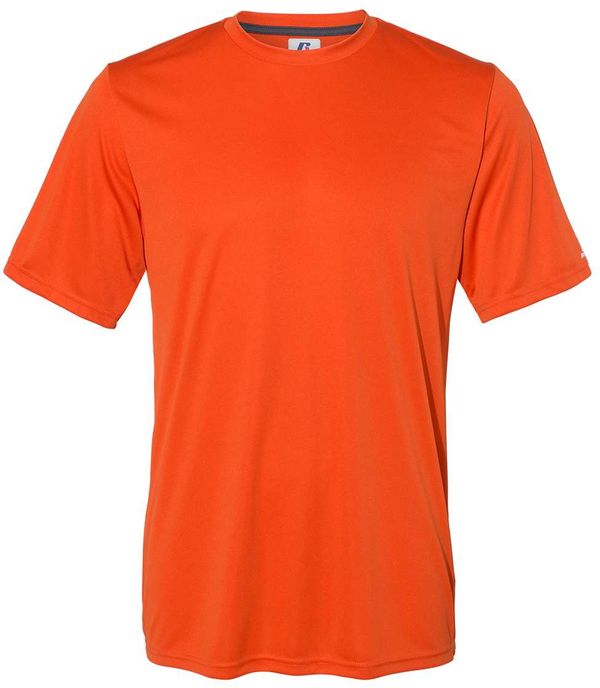 An image of a Custom Russell Athletic Dri Power Core Performance Tee in Burnt Orange!