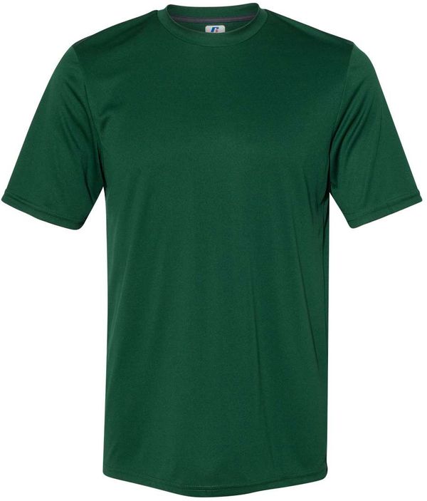 An image of a Custom Russell Athletic Dri Power Core Performance Tee in Dark Green!