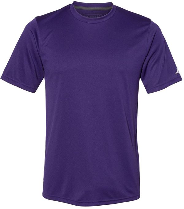 An image of a Custom Russell Athletic Dri Power Core Performance Tee in Purple!
