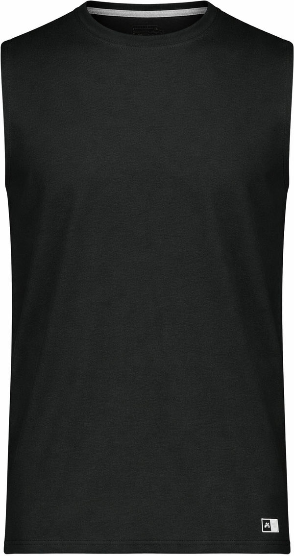 An image of a Custom Russell Athletic Essential Muscle Tee in Black!