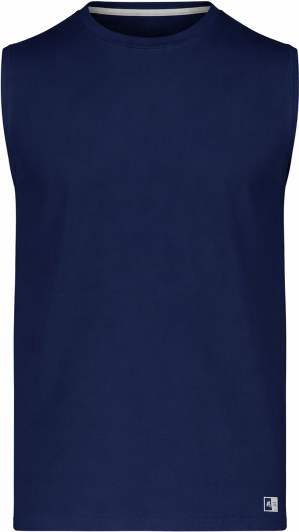 An image of a Custom Russell Athletic Essential Muscle Tee in Navy!