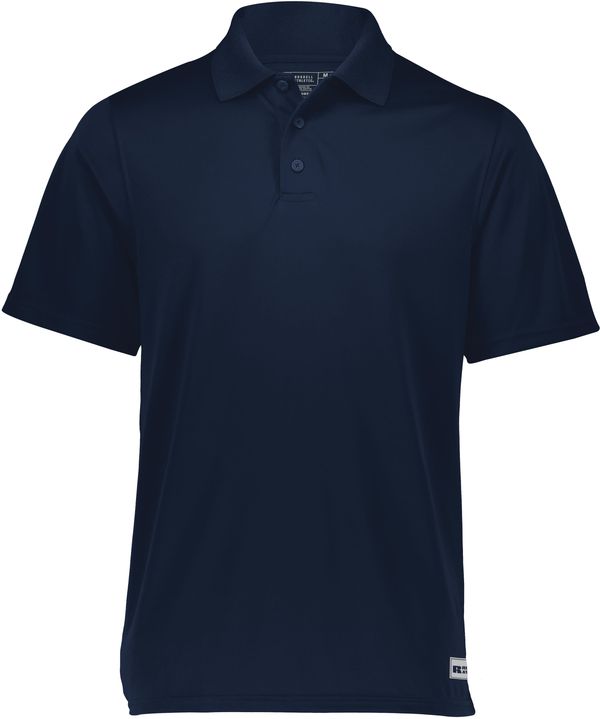 An image of a Custom Russell Athletic Essential Polo in Navy!