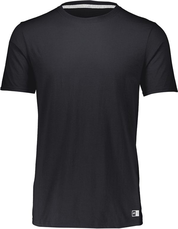 An image of a Custom Russell Athletic Essential Tee in Black Heather!