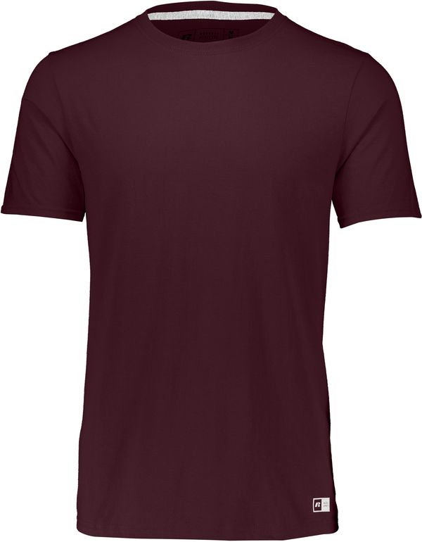 An image of a Custom Russell Athletic Essential Tee in Maroon!