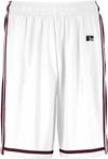 An image of a Custom Russell Athletic Legacy Basketball Shorts in White/Maroon!